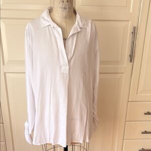 J crew new white tunic top popover XL